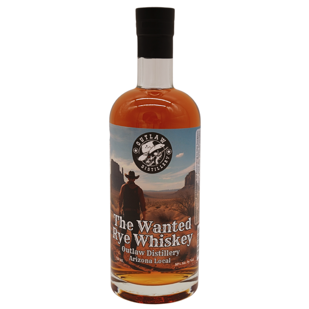 Outlaw Distillery The Wanted Rye Whiskey 750ml bottle