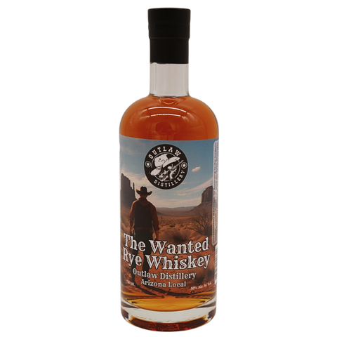 Outlaw Distillery The Wanted Rye Whiskey 750ml bottle