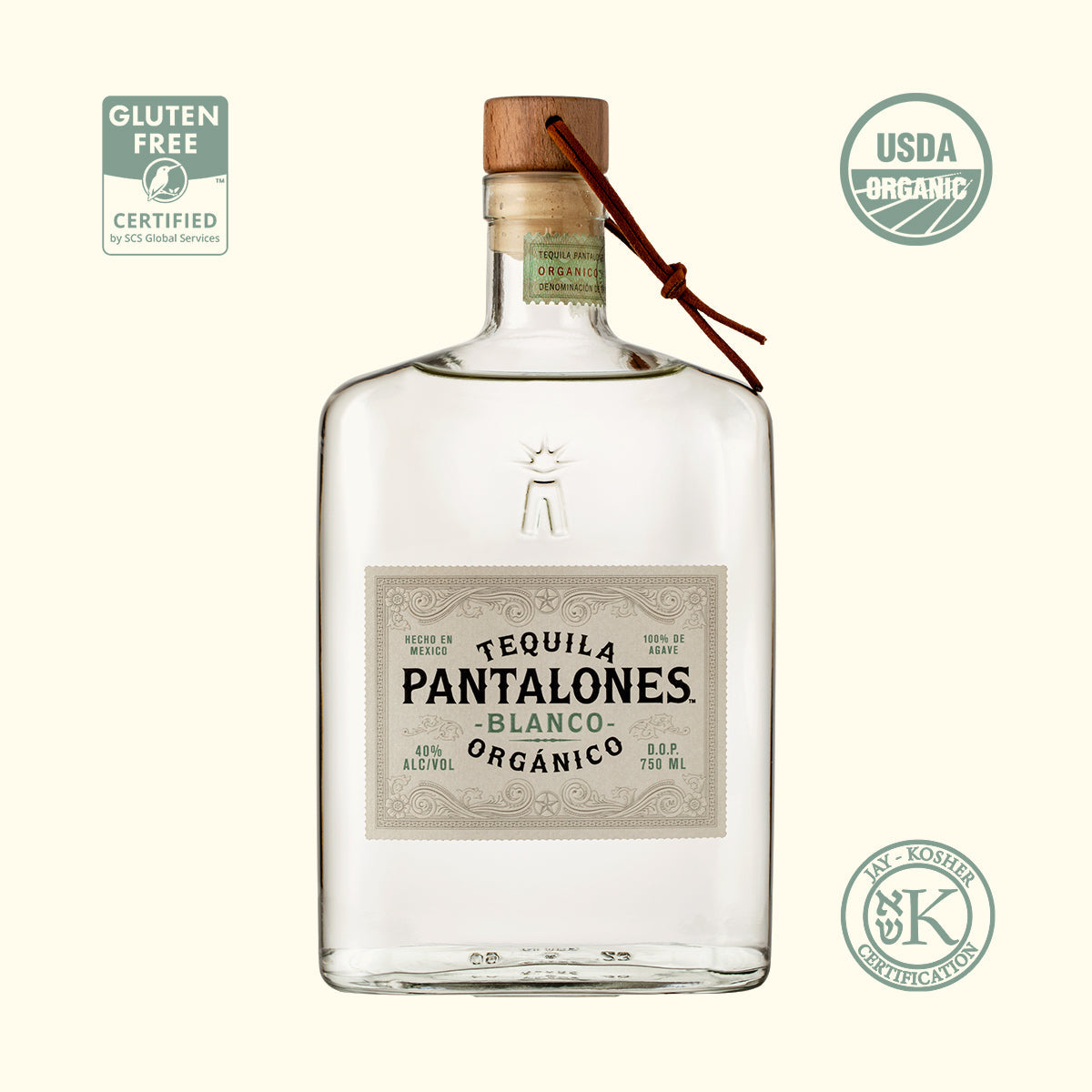 Pantalones Organic Tequila Blanco 750ml bottle