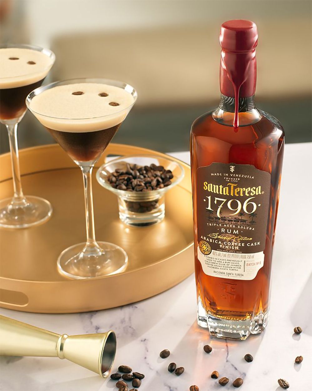 Santa Teresa 1796 Arabica Coffee Cask Finish Triple Aged Solera Rum 750 ml bottle