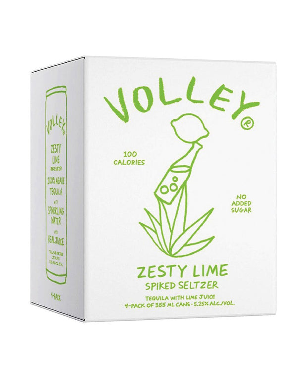 Volley Zesty lime Seltzer (4 pack) 4x355ml