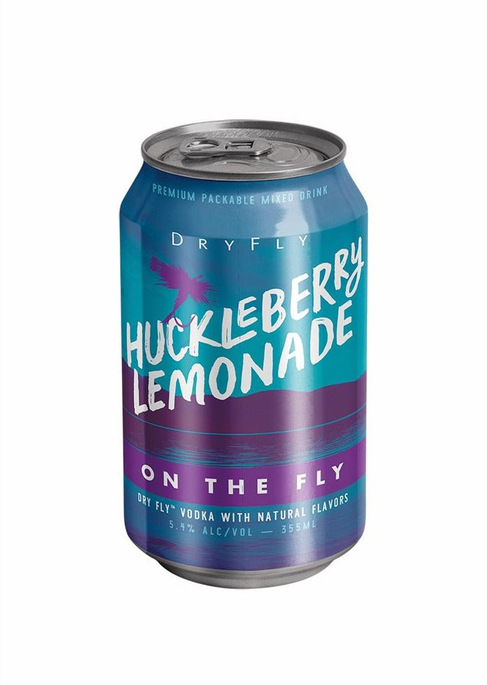 Dry Fly Huckleberry Lemonade On the Fly canned cocktail 4pk 355ml