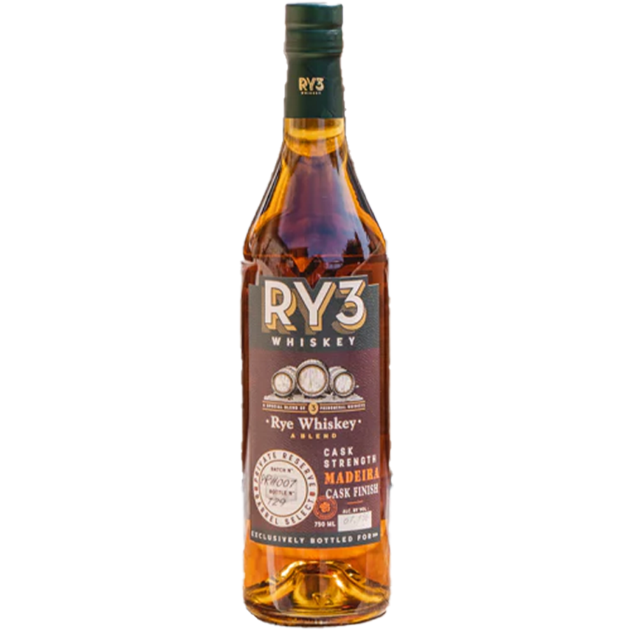 RY3 Whiskey Cask Strength Madeira Cask Finish Rye Whiskey 750 ml bottle