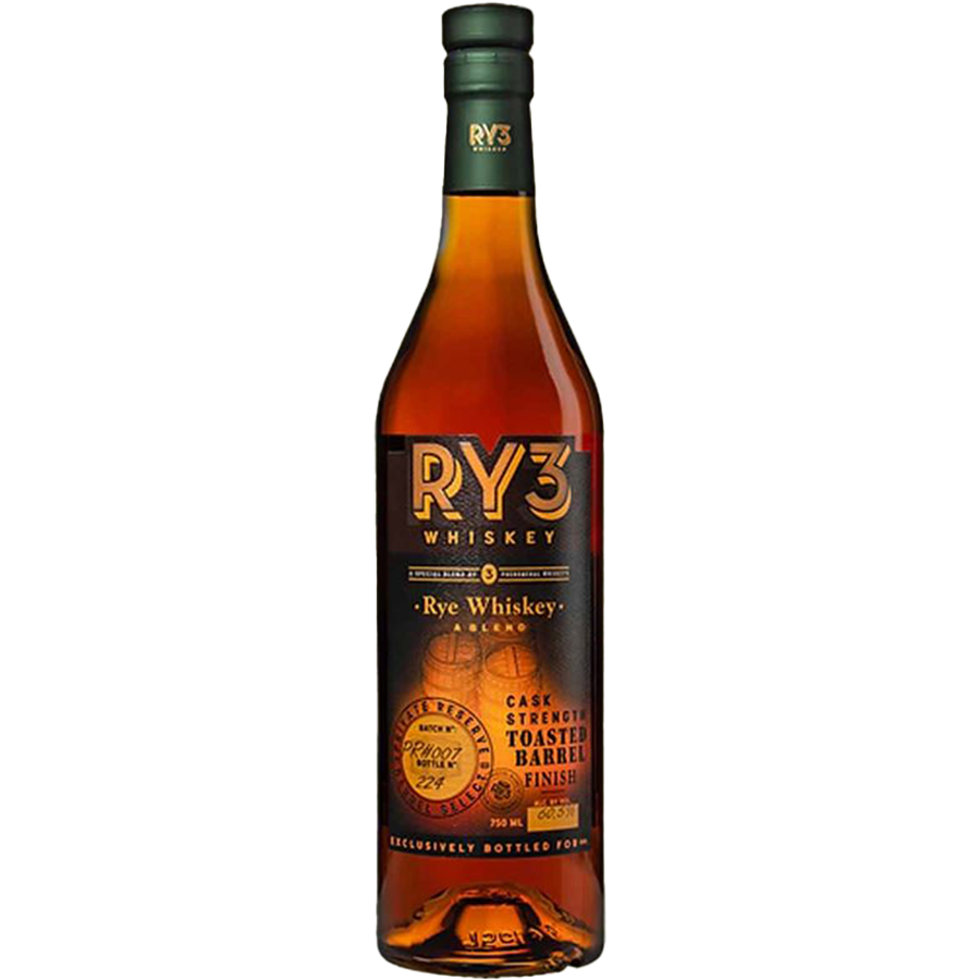 RY3 Whiskey Cask Strength Toasted Barrel Finish Rye Whiskey 750ml bottle