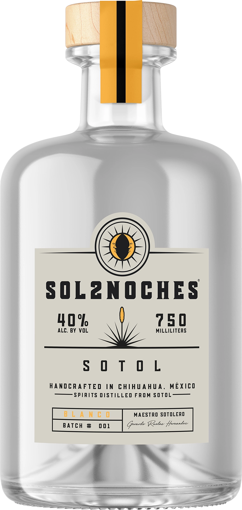 Sol2Noches Sotol Blanco 750ml bottle