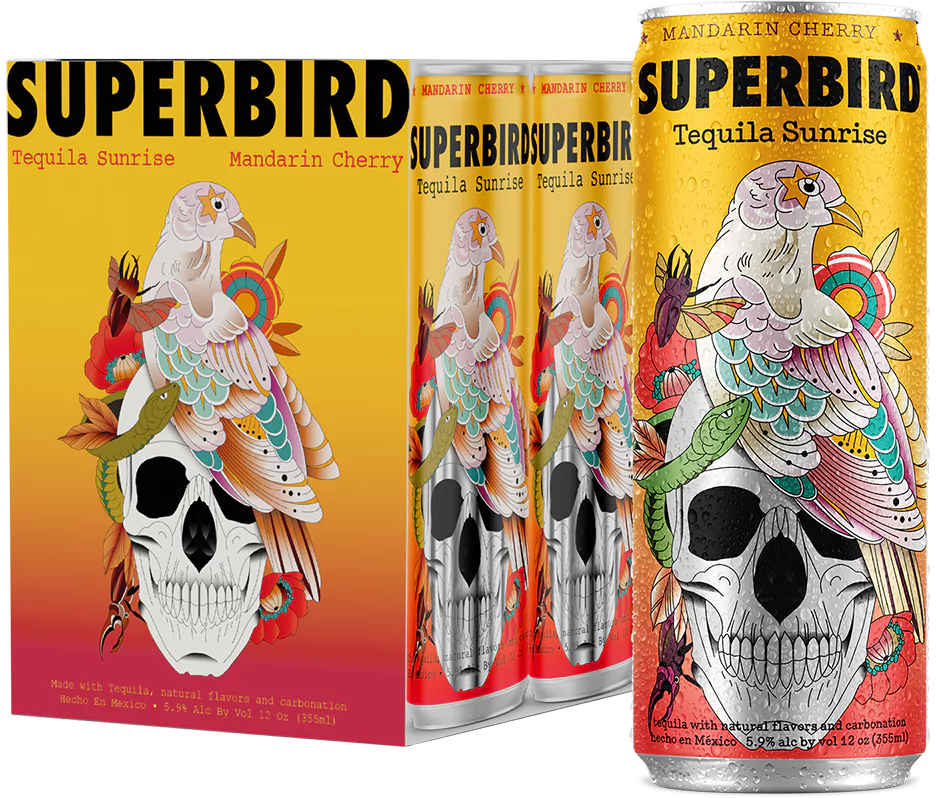 Superbird Tequila Sunrise Mandarin Cherry 4 pack 355 ml