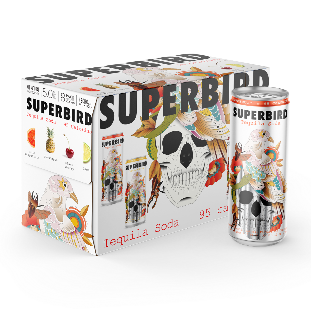 Superbird Tequila Soda Variety Pack of 8 355 ml