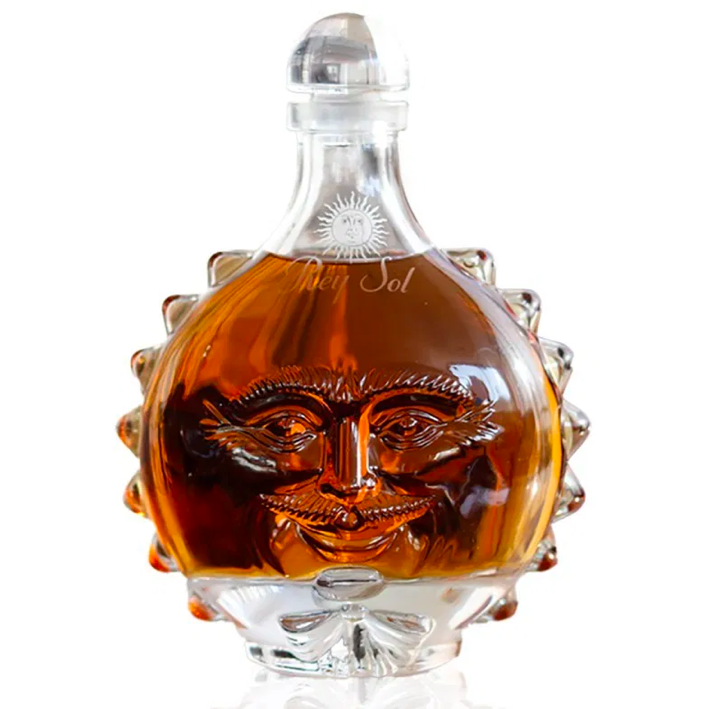 Rey Sol Extra Añejo tequila sun-face decanter by Sergio Bustamante, Casa San Matías 750ml