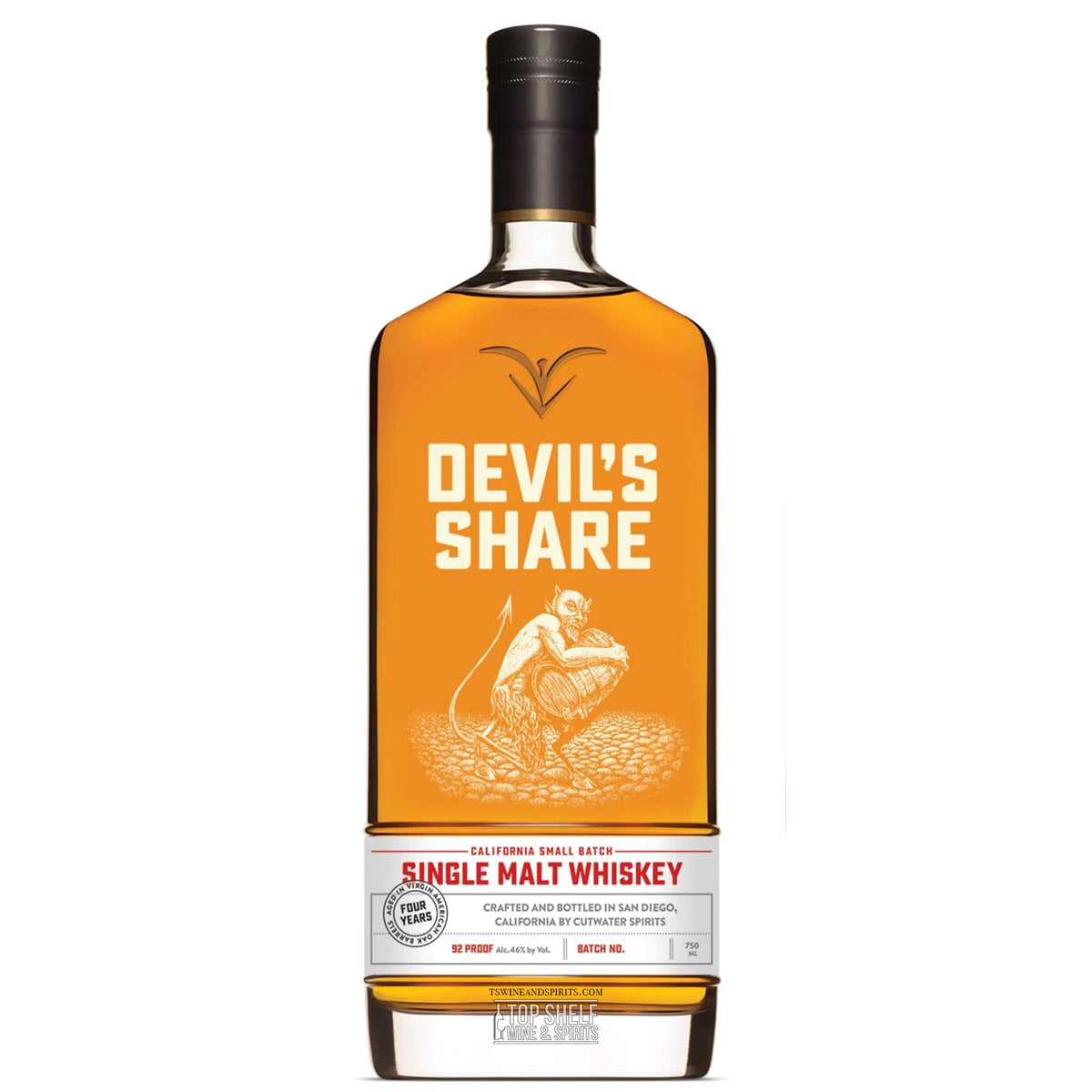 Cutwater Devil's Share Small Batch Single Malt Whiskey 750ml bottle