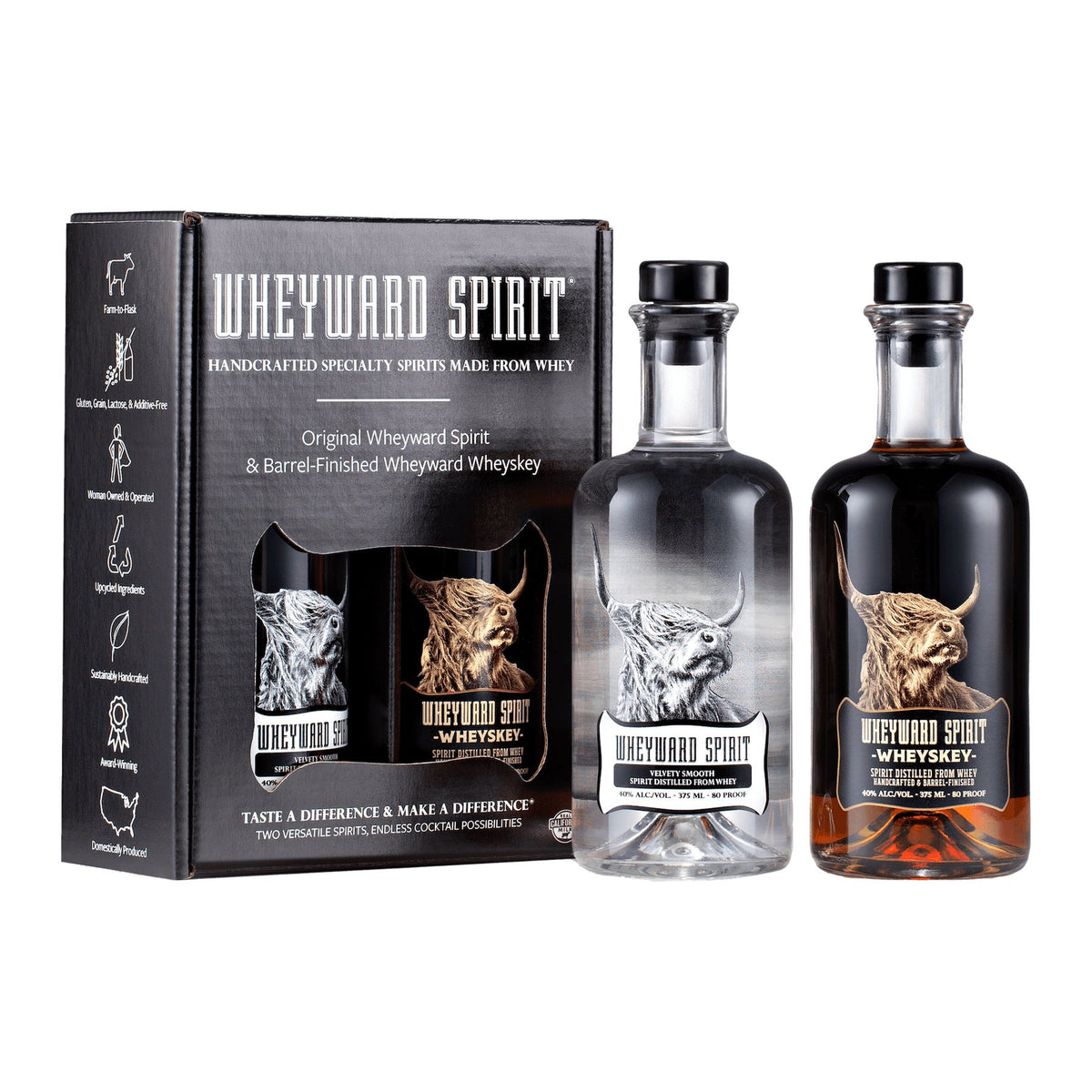 Wheyward Spirit The Spirited Sampler two-bottle set 2 x 375ml
