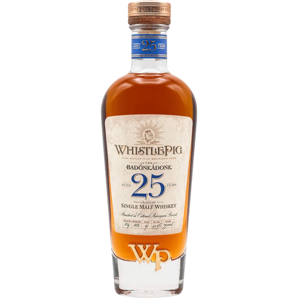 WhistlePig The Badonkadonk 25 Year single malt whiskey finished in Cabernet Sauvignon barrels 750ml