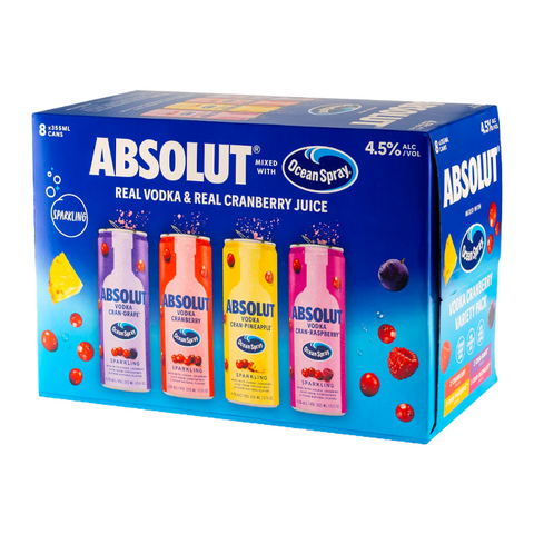 Absolut Ocean Spray Real Vodka & Real Cranberry Juice 8 pack 355 ML