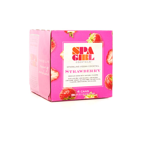 Spa Girl Sparkling Vodka Cocktail Strawberry 4 cans 23 Proof 200 ml