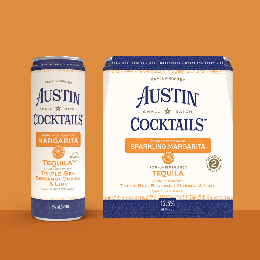 Austin Cocktails Sparkling Margarita Tequila Lime Bergamont Orange and Triple Sec 4 pack 355 ML