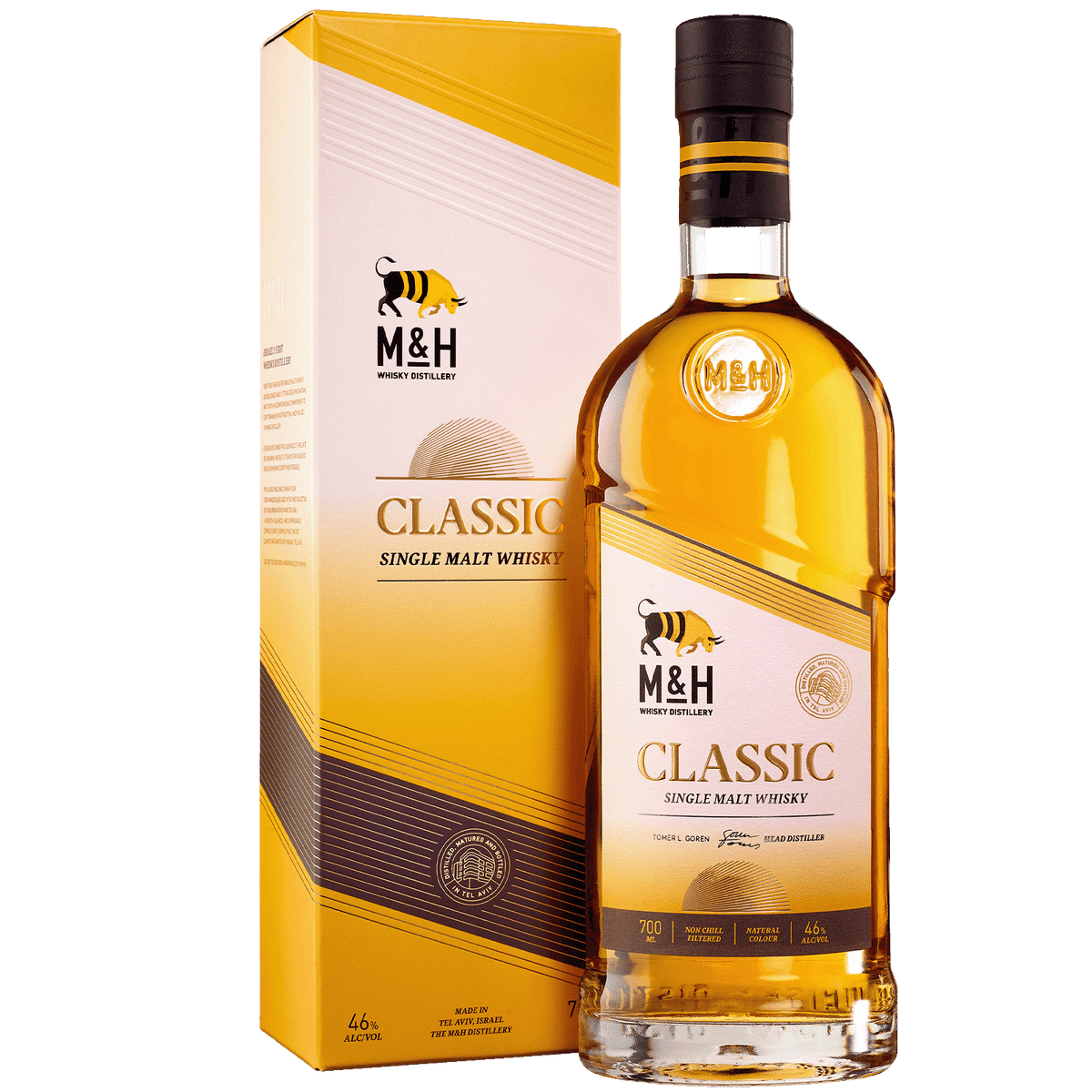 M&H Classic Single Malt Whisky 750ml bottle