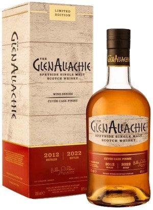 The GlenAllachie 2012 Vintage Cuvee Cask Finish Speyside Single Malt Scotch Whisky bottle