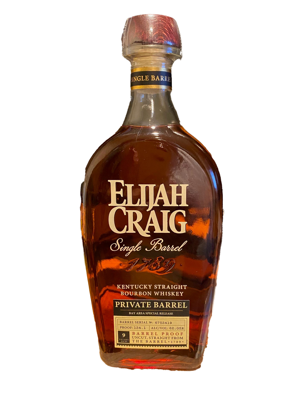 Elijah Craig Private Barrel Kentucky Straight Barrel No 6879511 9 year 750 ML