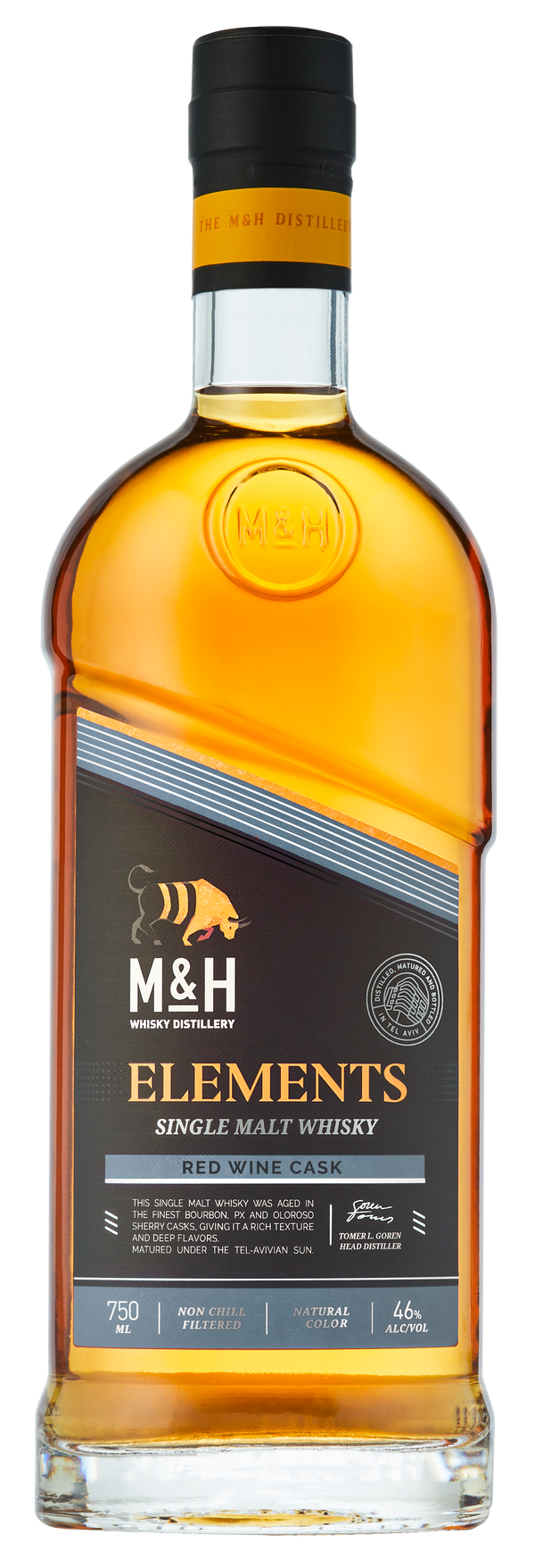 The M and H Distillery Milk and Honey Elements Red Wine Cask Single Malt Whisky 750ml