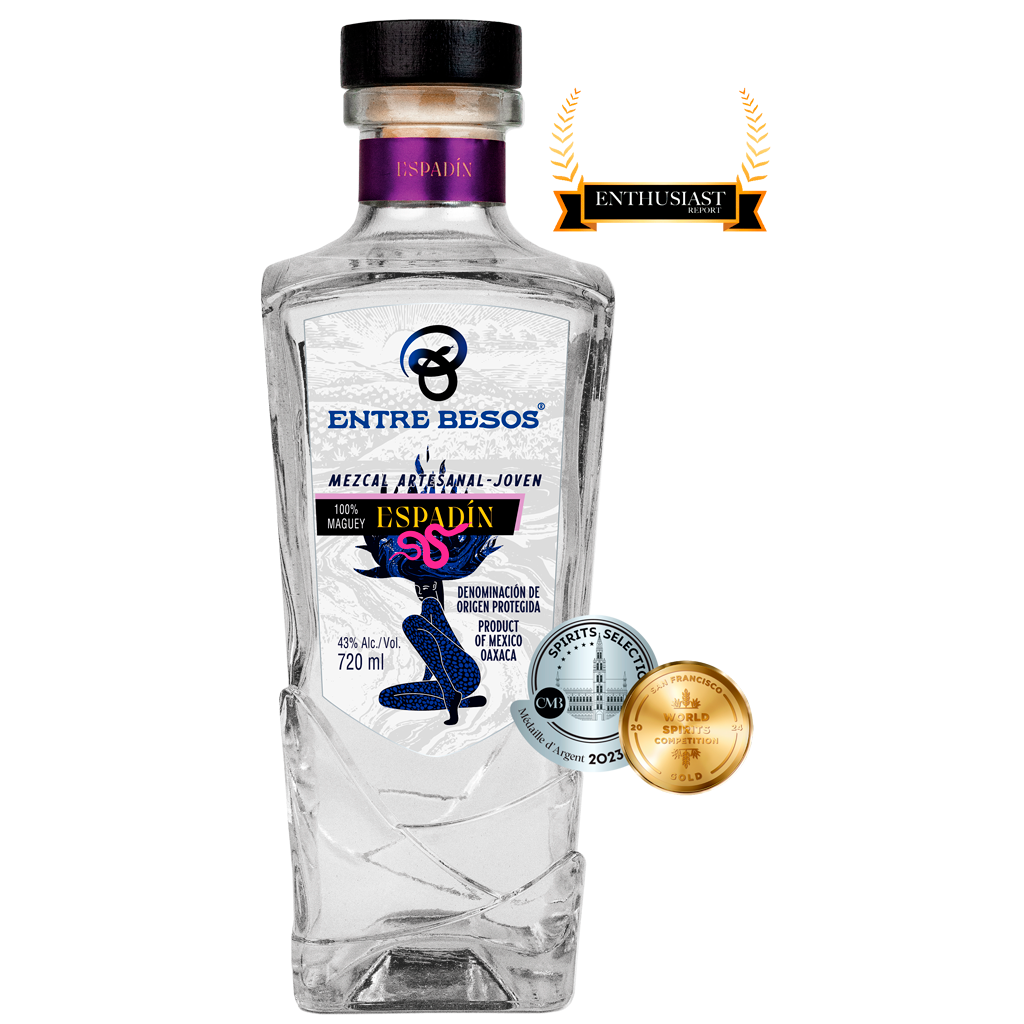 Entre Besos Mezcal Artesanal Joven Espadin 720ml bottle