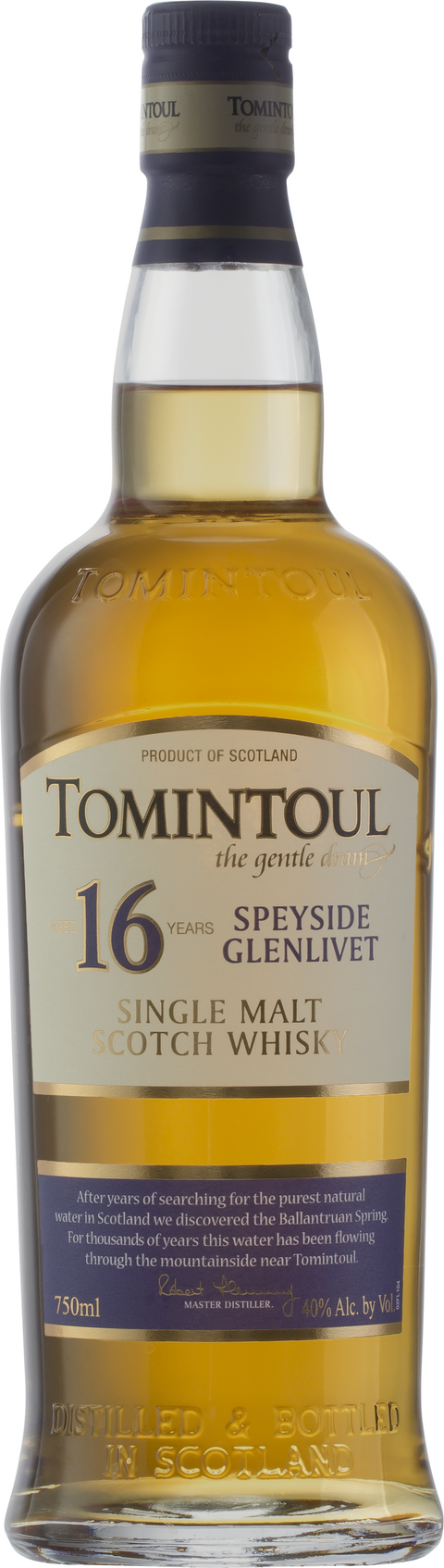 Tomintoul the gentle dram Speyside Glenlivet  Scotch Single Malt 16 year 750 ml