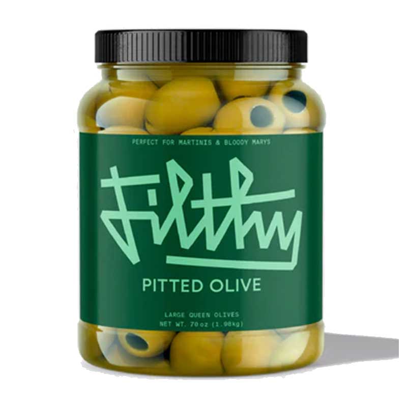 Filthy Pitted Olive Large Queen Olives 70 oz