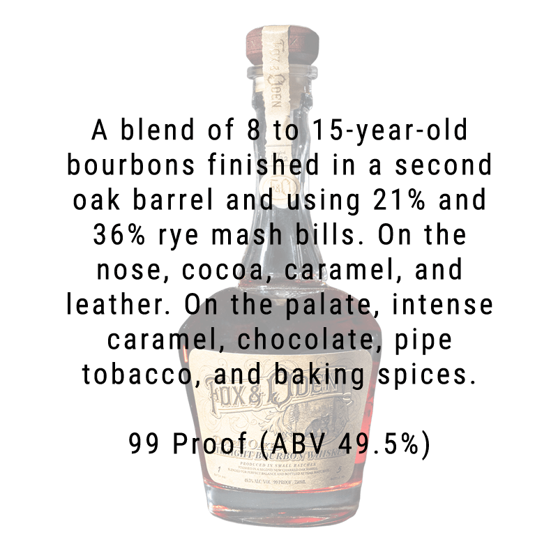 Fox & Oden Double Oaked Straight Bourbon Whiskey 750ml bottle