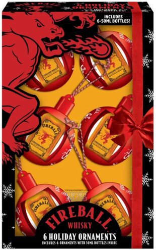 Fireball Holiday Ornament Gift Set (6 pack) 50ml