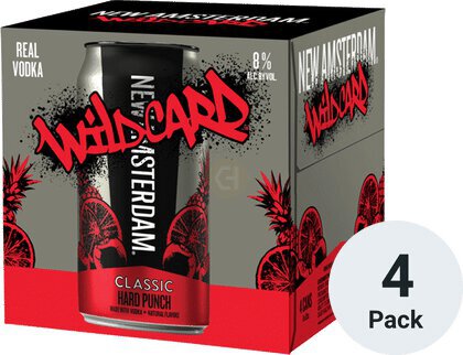 New Amsterdam Vodka Wildcard classic punch cocktails (4 pack) 355ml