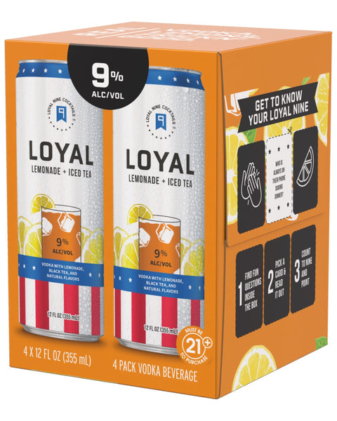 Loyal 9 Cocktails Lemonade + Iced Tea (4 Pack) 355 ML