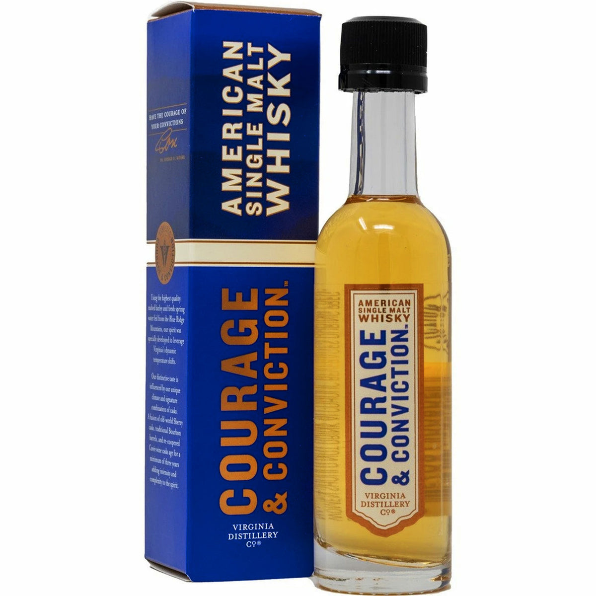 Virginia Distillery Co Courage and Conviction American Single Malt Gift Set /w 50ml 750 ml