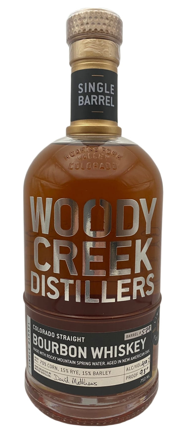 Woody Creek Distillers Single Barrel Colorado Straight Bourbon Whiskey (Batch 579) 750 ml