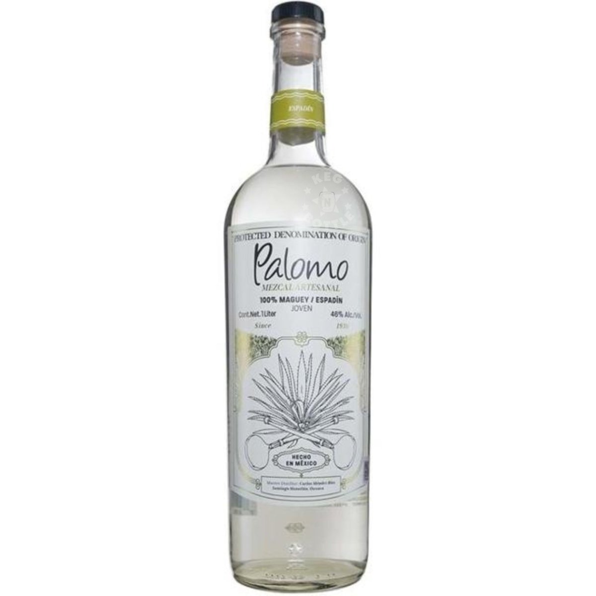 Palomo Mezcal Artesanal Joven Espadin 1L bottle