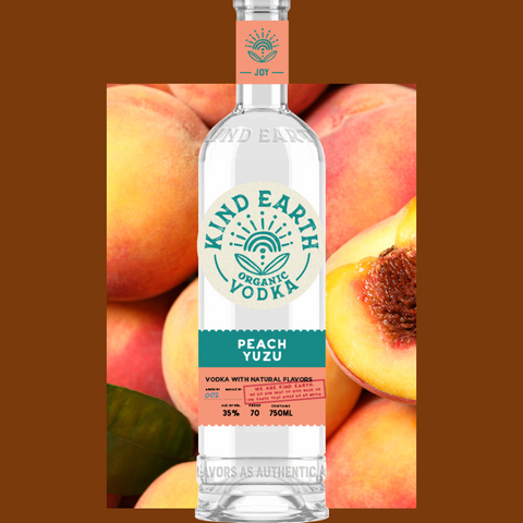 Kind Earth Organic Peach Yuzu Vodka 750ml bottle