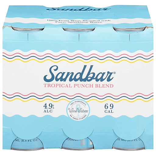 Wine Water Sandbar Tropical Punch Blend (6 Pack) 250 ML