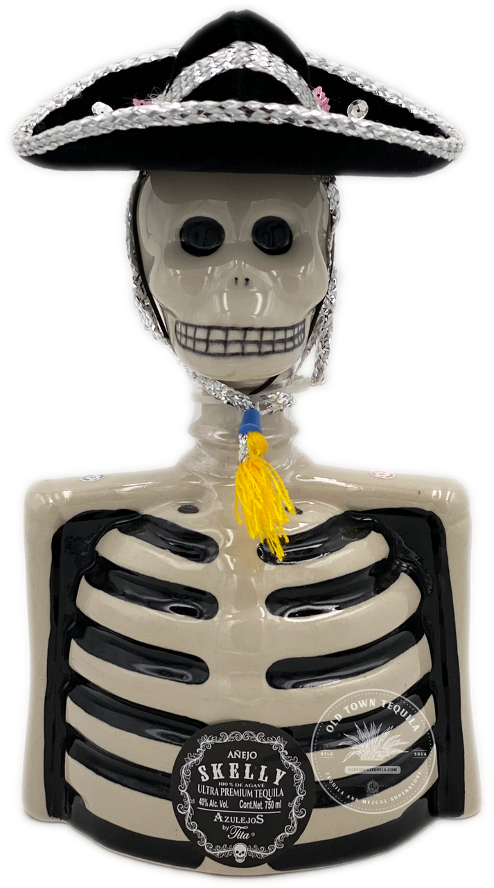 Skelly Tequila (GOLD) with Mariachi Hat Anejo 750