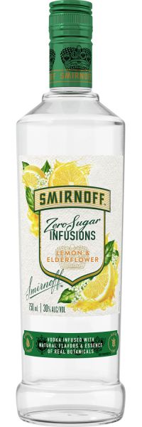 Smirnoff Zero Sugar Infusions Lemon and Elderflower 750 ml
