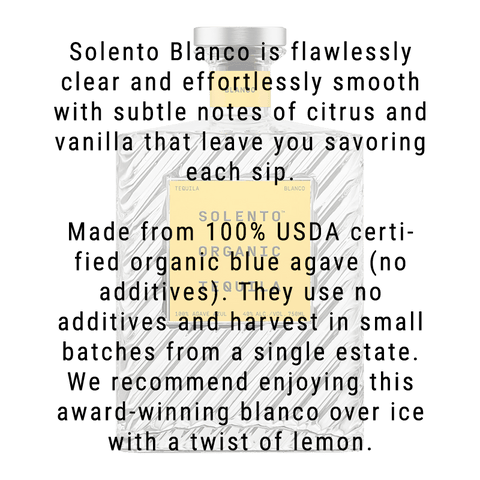 Solento Organic Blanco Tequila 375ml bottle