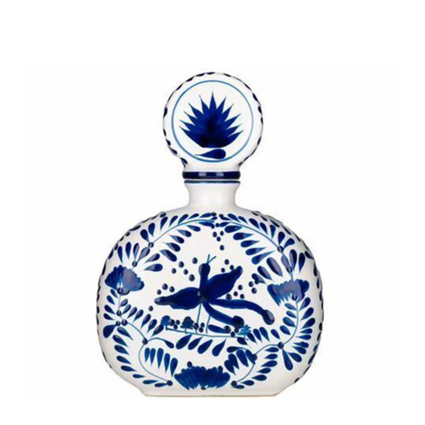 Azulejos Talavera Anejo Tequila Blue 1.75L ceramic bottle