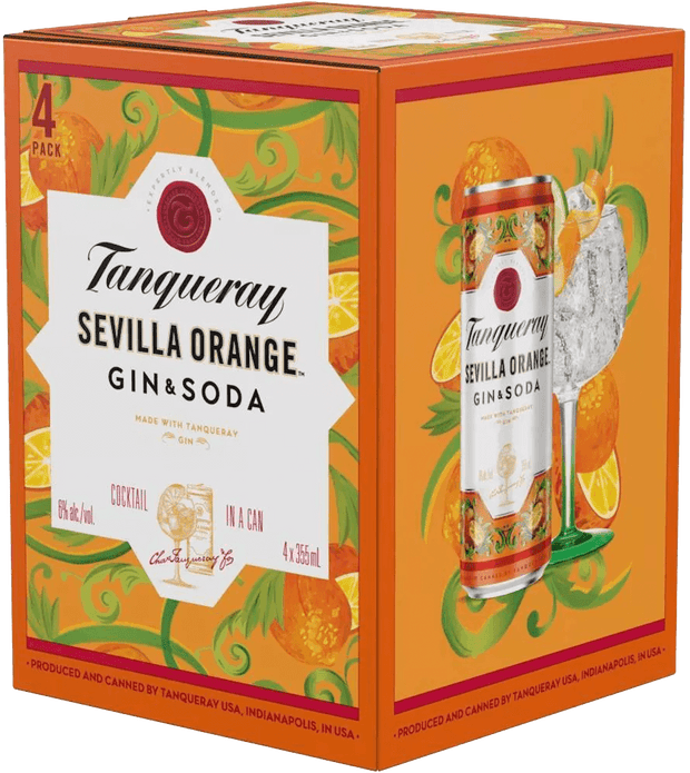 Tanqueray Sevilla Orange Gin and Soda (4 Pack) 355 ML