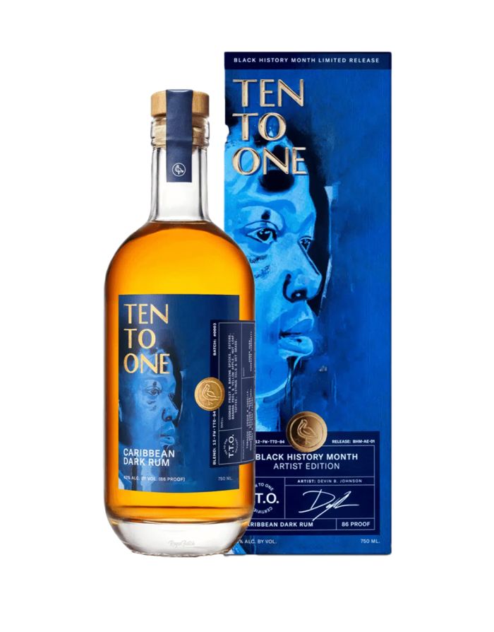 Ten To One Black History Month  Artist Devin B Johnson Edition Caribbean Dark Rum 750 ml