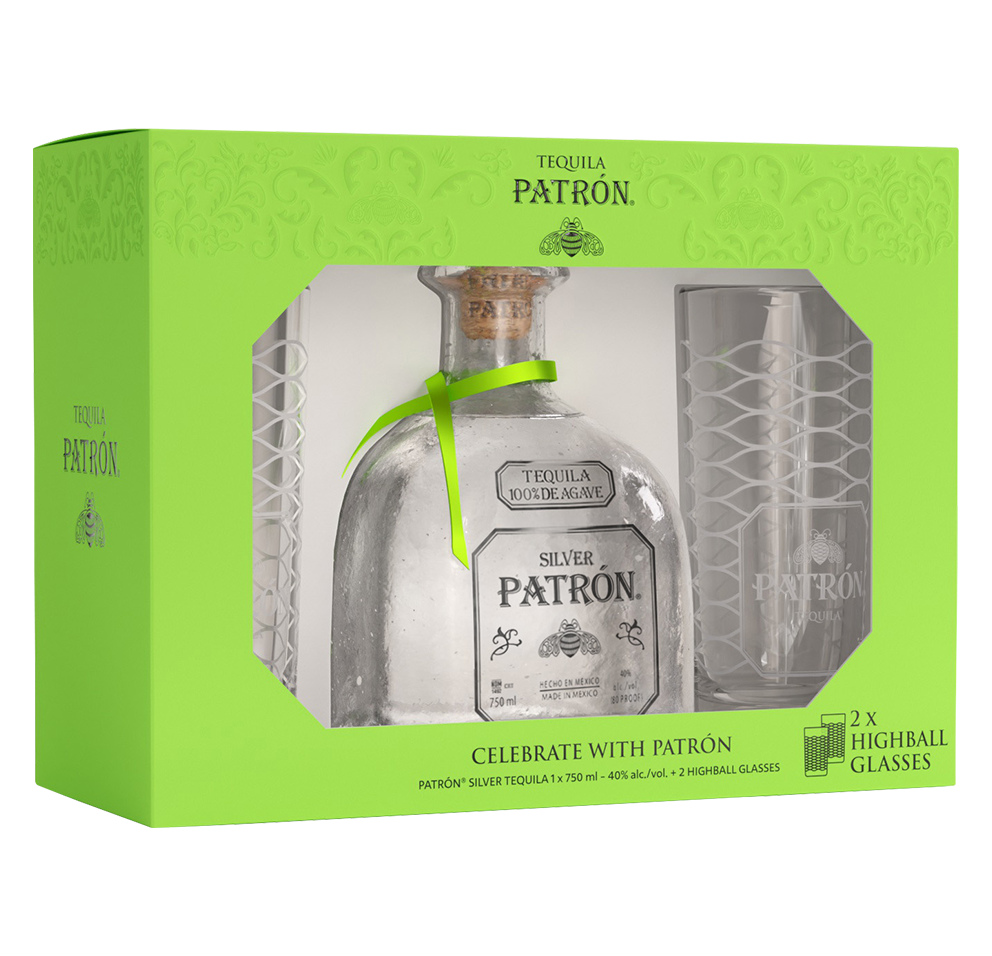 Patron Silver with Highball Gift Set 750 ML