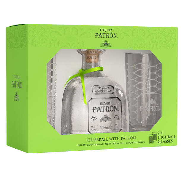 Patron Silver with Highball Gift Set 750 ML