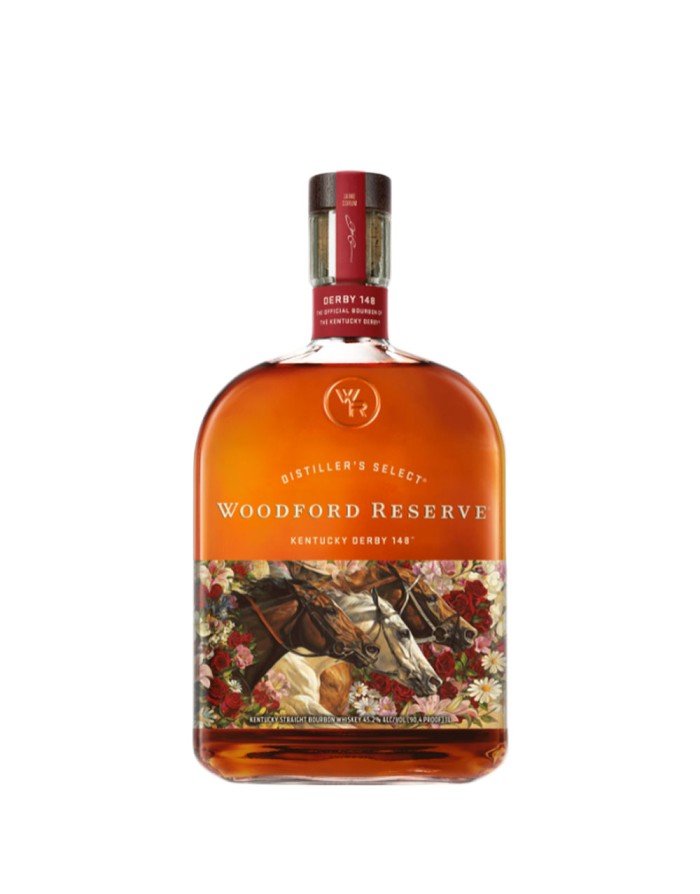 RED Woodford Reserve Distiller's Select Kentucky Derby 148 Kentucky Straight Bourbon Whiskey 2022 1 L