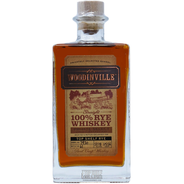 Top Shelf Woodinville Rye Single Barrel Cask Strength Barrel 7930 750ml