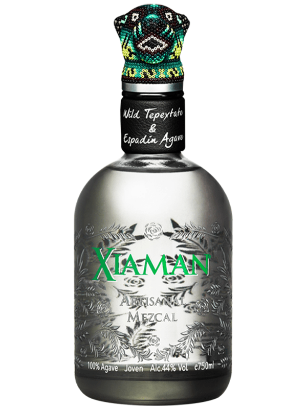 Xiaman Mezcal bottle, Tepextate and Espadín blend, Oaxaca, Mexico