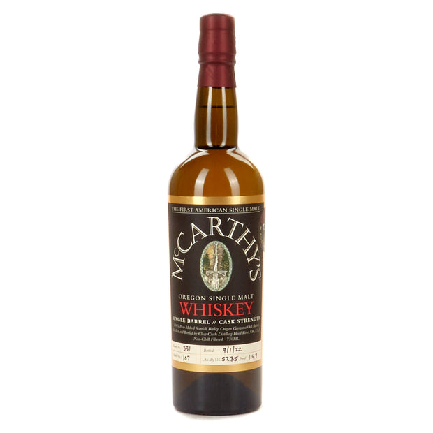McCarthy's Oregon Single Malt Cask Strength Proof 133.66 6 year 750 ML