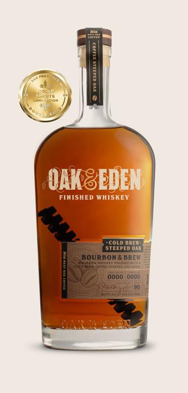 Oak & Eden Finished Whiskey Coffee Steeped Oak  Bourbon & Brew (Batch B001 ) 90 Proof