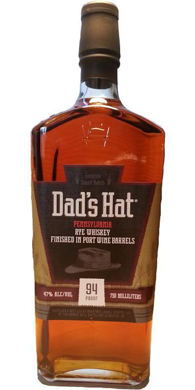 Dads Hat Pennsylvania Rye Whiskey 94 pf port barrel finish
