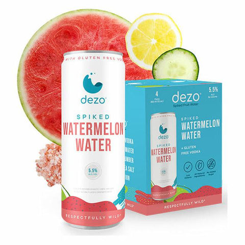Dezo Spiked Watermelon Water 12 oz ( 4 Pack)