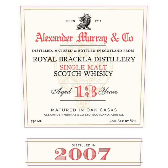 Alexander Murray & Co Royal Brackla Distillery Single Malt Scotch 13 year 750 ml